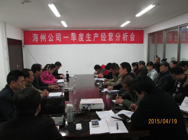 海州公司召开一季度生产运营分析会